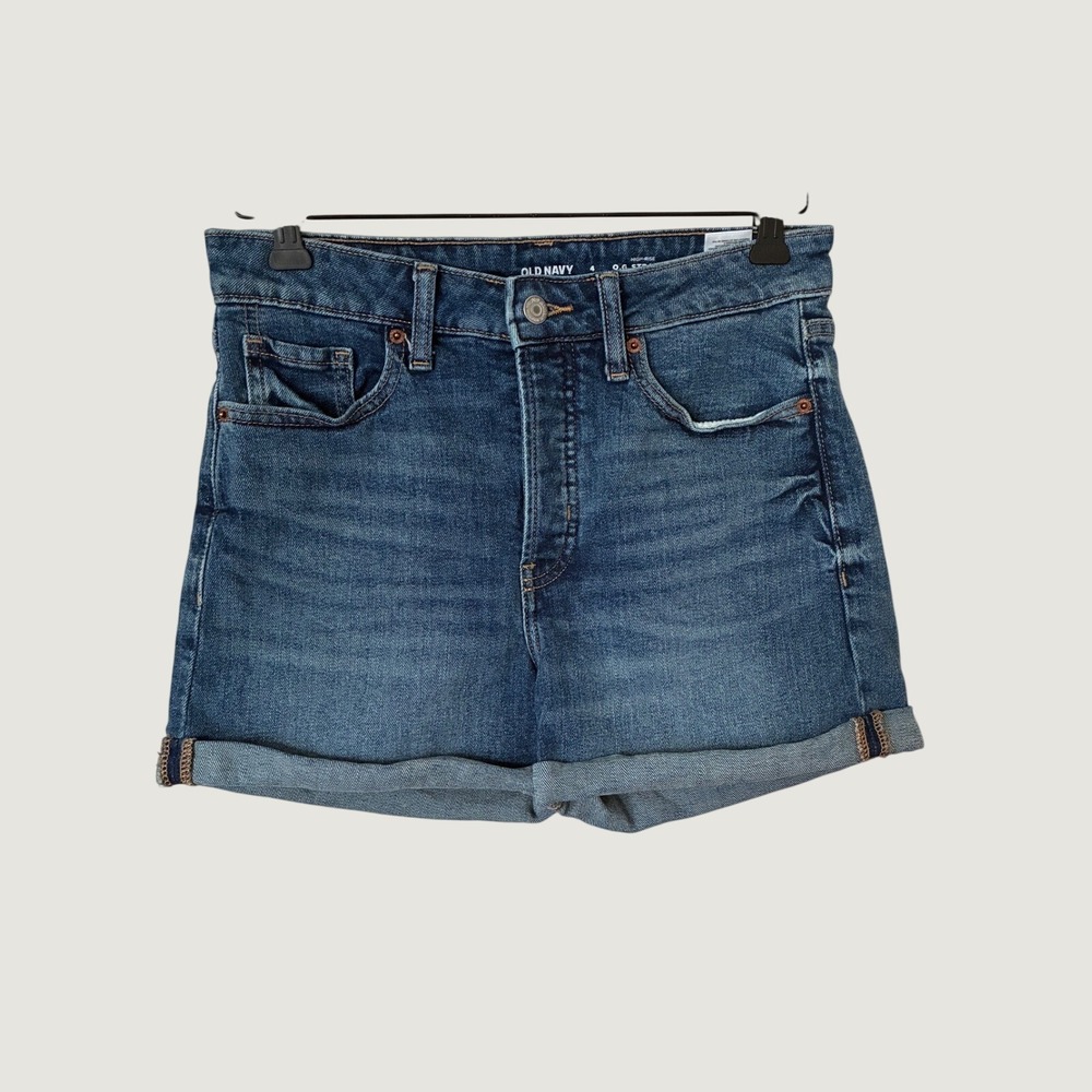 Old Navy OG Straight High‎ Rise Denim Shorts Medium Wash Blue Womens Size 4